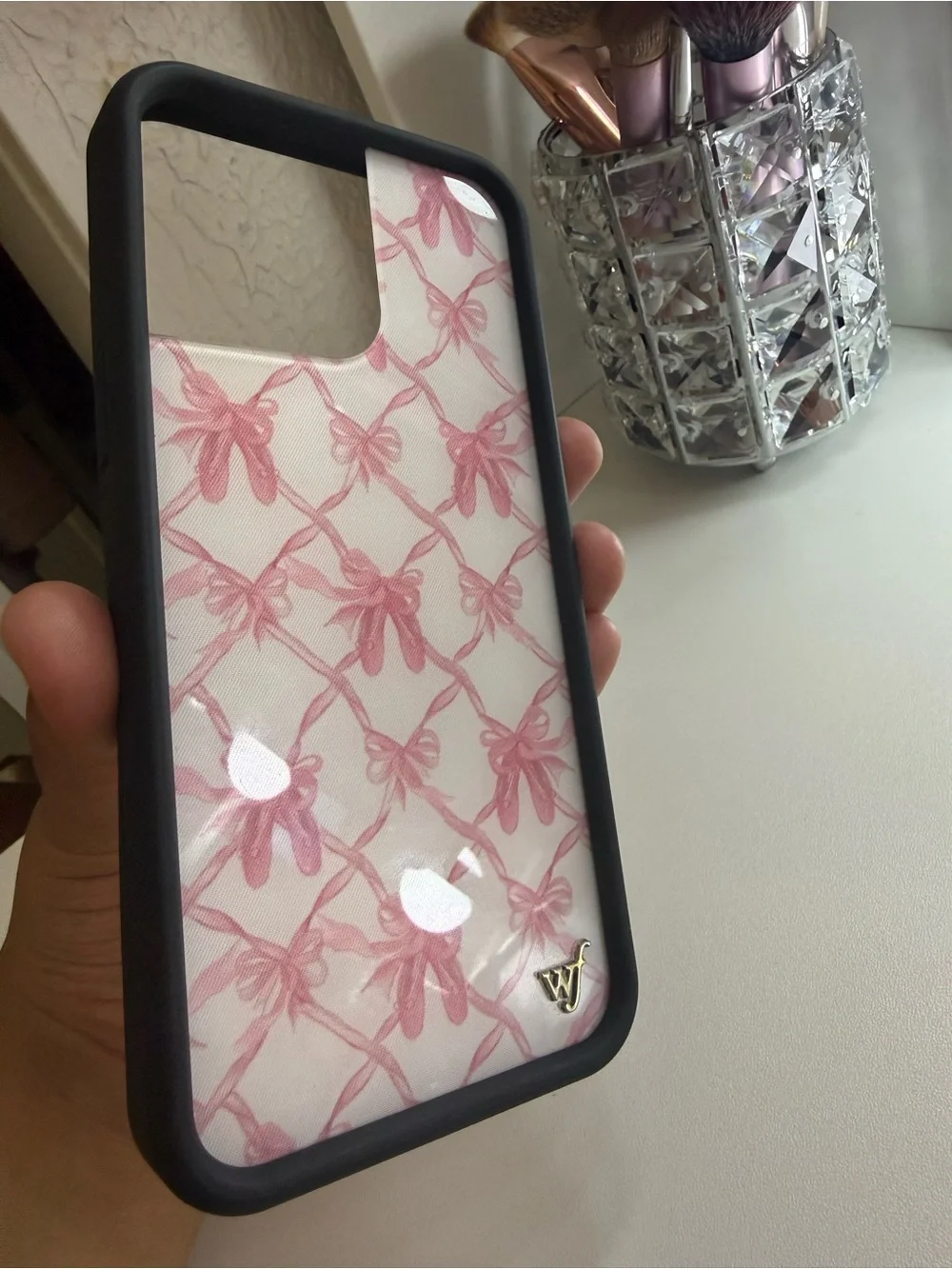 Pink Bow Pattern Protective Phone Case - Wild Flower 16 pro max